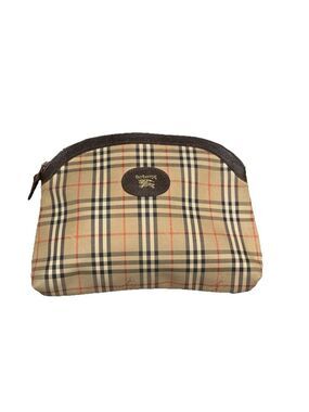 BURBERRY’s Nova Check Beige Canvas Pouch Clutch Vintage